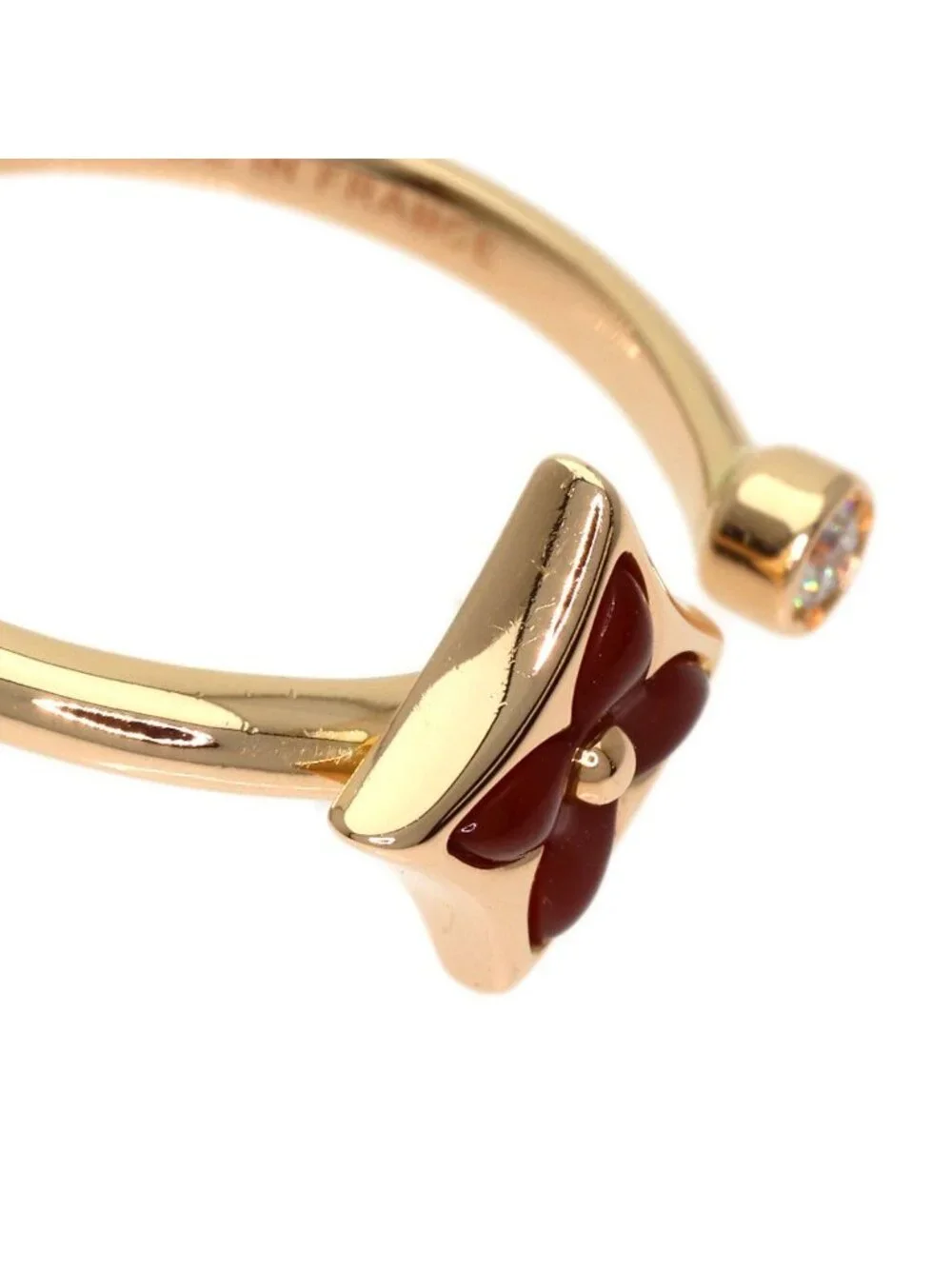 Louis Vuitton Star Blossom Mini Carnelian Diamond 56 Ring 18k Pink Gold